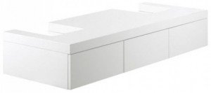 Выдвижной шкаф для L-образной тумбы Kludi Esprit под 2 раковины 40х50х18 белый 56S1243