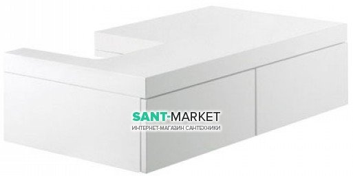 Выдвижной шкаф для L-образной тумбы Kludi Esprit правый 40х50х18 белый 56S0843R