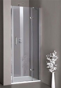 Душові двері в нішу Huppe Aura elegance скляна орні 100х190 +400103092322