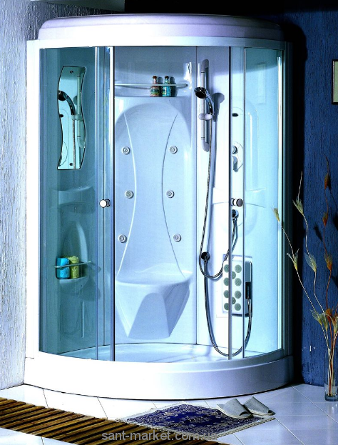 Гідробокс кутовий Appollo TS-50W 120х120x220 з низьким піддоном чверть кола