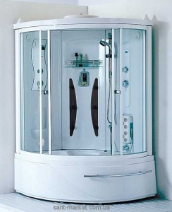 Паровой гидробокс угловой Appollo А - 0812 124х124х215 с ванной
