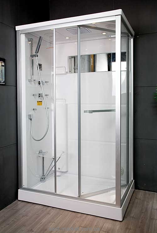 Паровой гидробокс в левый угол Appollo А-0886 120х80х215 с низким поддоном