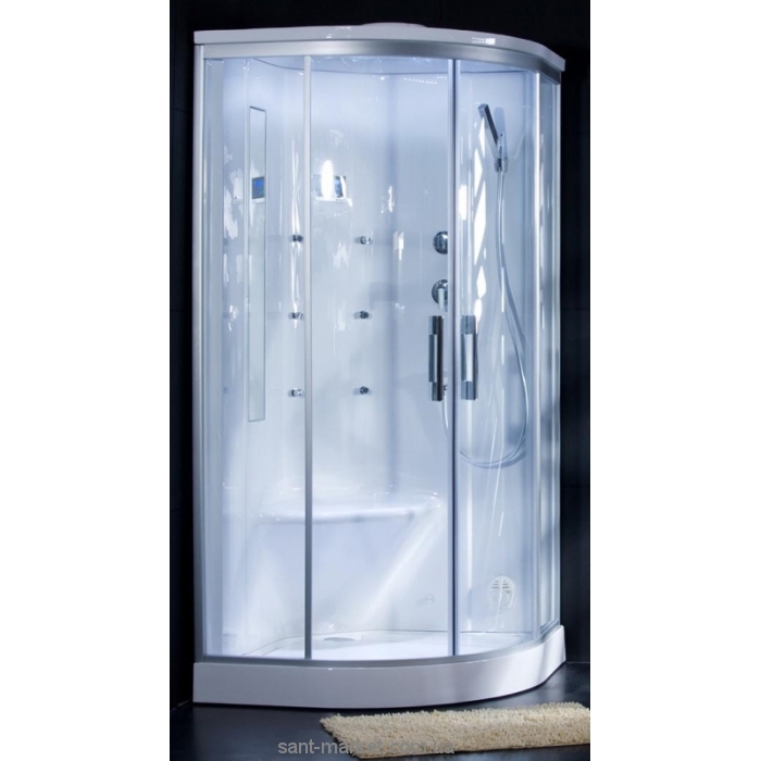 Паровий гидробокс кутовий Appollo А-8009 99х99х215 з низьким піддоном