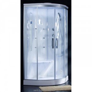 Паровий гидробокс кутовий Appollo А-8009 99х99х215 з низьким піддоном