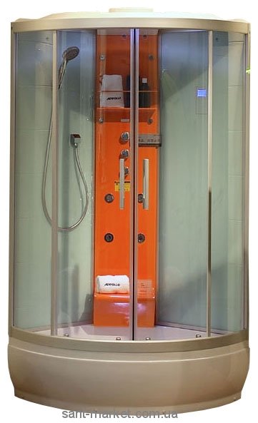 Паровий гидробокс кутовий Appollo А-8023 99х99х218 чверть кола