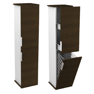Kolo TWINS шкафчик боковой  высокий 32 x 140 x 32 см  венге/белый 88322000