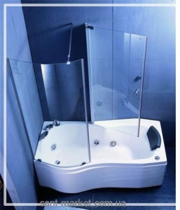 Ванна гідромасажна акрилова Appollo 177х85х217 L А-0866 + душова кабінка