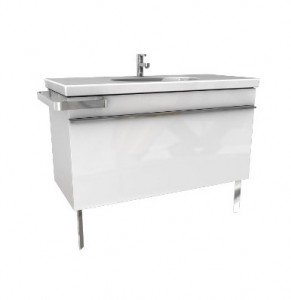 Тумба под раковину Kolo Ego подвесная с ножками 107.4х48.5х55 белый глянец 89232000