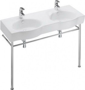 Раковина для ванної підвісна подвійна Jacob Delafon колекція Ove біла E1704-00