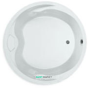 Ванна акрилова кругла PoolSpa колекція Atlantyda 160х160 з рамою білий PWRD310ZS000000