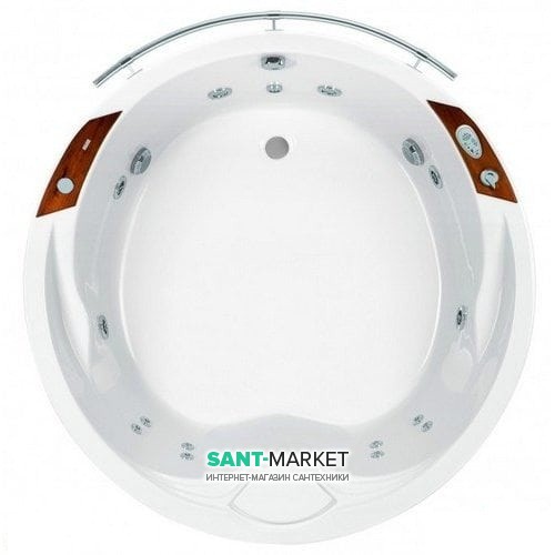 Ванна гідромасажна акрилова PoolSpa Atlantyda 160х160 система Economy 1 акрил білий PHRD310SO1C0000