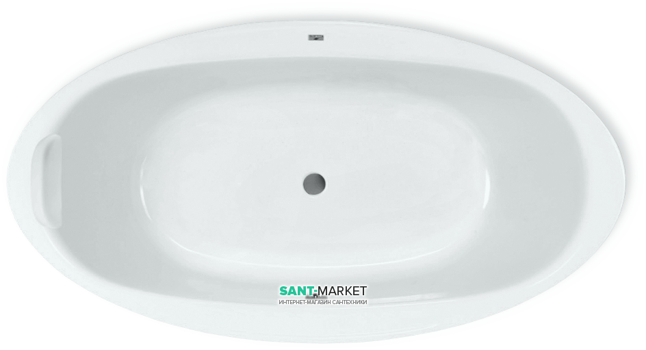 Ванна акриловая овальная PoolSpa коллекция Aura 190х100 с ножками белый PWR7810ZN000000