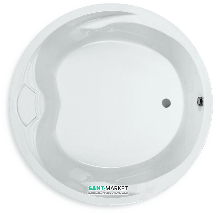 Ванна акрилова кругла PoolSpa колекція Atlantyda 160х160 з рамою білий PWRD310ZS000000