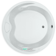 Ванна акриловая круглая PoolSpa коллекция Atlantyda 160х160 с рамой белый PWRD310ZS000000