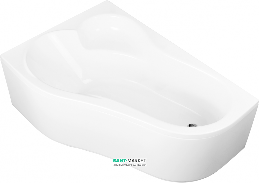 	Ванна акриловая угловая PoolSpa коллекция Leda 150х100 L левая с ножками белый PWAE510ZN000000