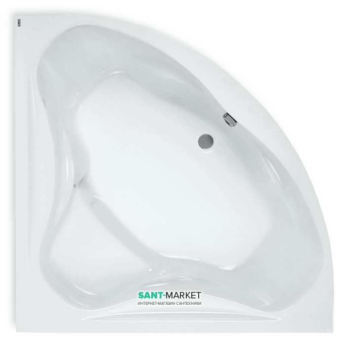 Ванна акриловая угловая PoolSpa коллекция Francja 150х150 с рамой белый PWS3410ZS000000