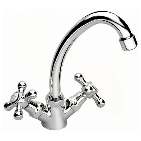 Смеситель для раковины двухвентильный с донным клапаном Ferro коллекция Retro хром XR2