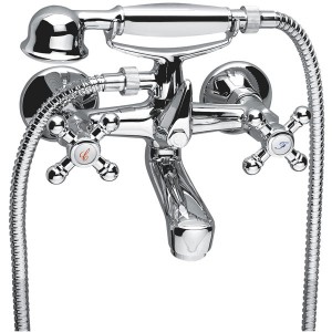 Смеситель двухвентильный для ванны с душем Ferro коллекция Retro хром  XR 11