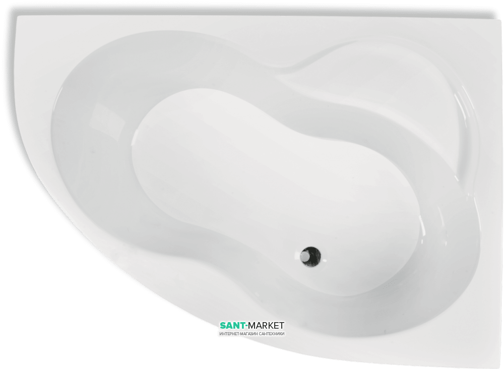 Ванна акриловая угловая PoolSpa коллекция Mistral 170х105 R правая с ножками белый PWA4T10ZN000000