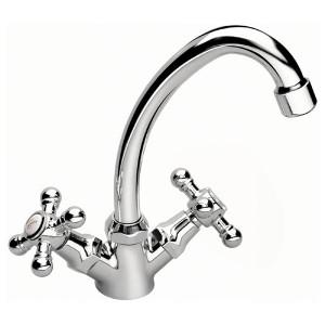 Смеситель для раковины двухвентильный с донным клапаном Ferro коллекция Retro хром XR2