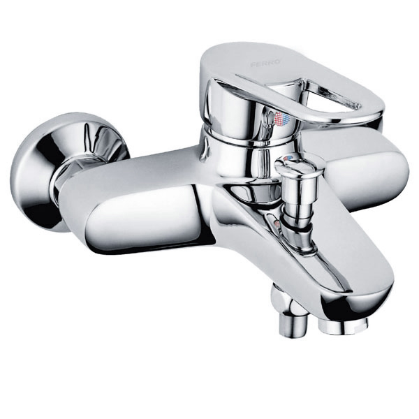 Змішувач одинважільний для ванни мс коротким зливом Ferro колекція Napoli хром BRN1