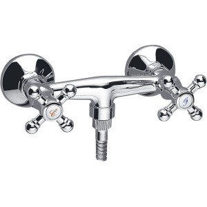 Смеситель для душа настенный двухвентильный Ferro коллекция Retro с душевым набором хром XR77