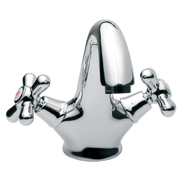 Змішувач для раковини двухвентильний з донним клапаном Ferro колекція Retro New хром XD2