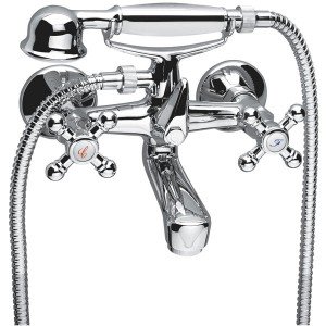 Смеситель двухвентильный для ванны с душем Ferro коллекция Retro хром  XR 11