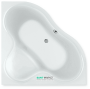 Ванна акриловая угловая PoolSpa коллекция Persja 150х150 с рамой белый PWSH610ZS000000