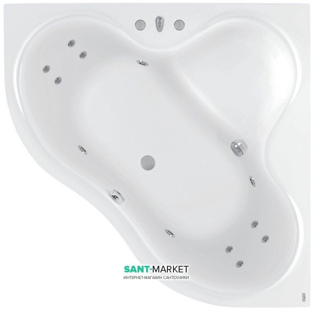 Ванна гидромассажная акриловая угловая PoolSpa Persja 150х150 система Economy 1 белый PHSH610SO1C0000 