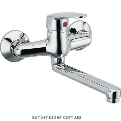 Змішувач для раковини одноважеля настінний Ferro колекція Smile хром BSM5
