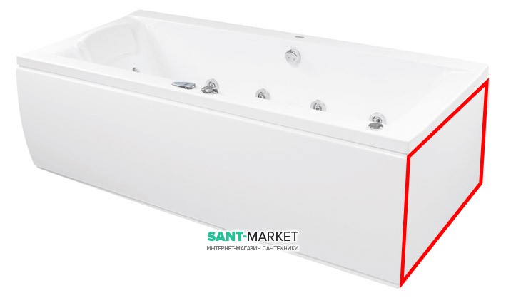 Панель для ванны PoolSpa Windsor боковая 85 см акрил белый PWOCA10KO000000