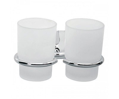 Ferro Cascata держатель склянки двойн. хром / сатин E04