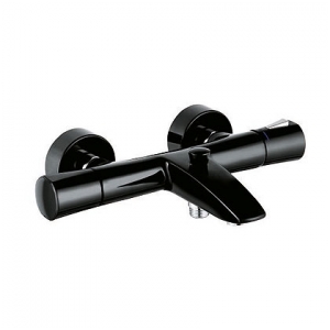 Змішувач з термостатом двухвентильний для ванни Kludi колекція Zenta чорний 351018638