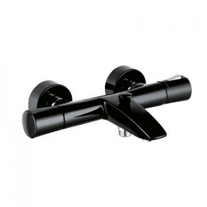 Змішувач з термостатом двухвентильний для ванни Kludi колекція Zenta чорний 351018638