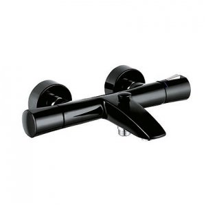 Смеситель с термостатом двухвентильный для ванны Kludi коллекция Zenta черный 351018638
