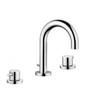 Смеситель для раковины двухрычажный скрытый с донным клапаном Kludi коллекция Bozz хром 383910576