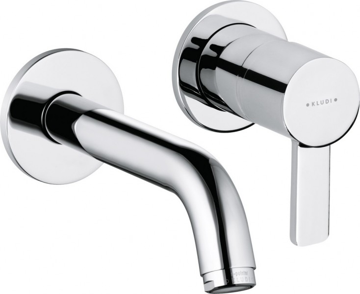 Смеситель для раковины однорычажный настенный Kludi коллекция Zenta хром 382440575