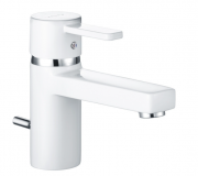 Змішувач для раковини одноважеля з донним клапаном Kludi колекція Zenta білий 382509175