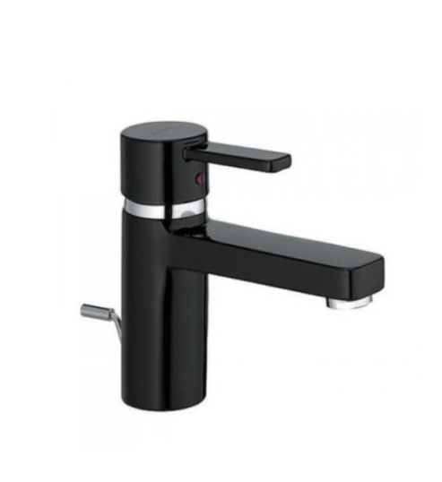 Змішувач для раковини одноважеля з донним клапаном Kludi колекція Zenta чорний 382508675
