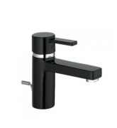 Смеситель для раковины однорычажный с донным клапаном Kludi коллекция Zenta черный 382508675