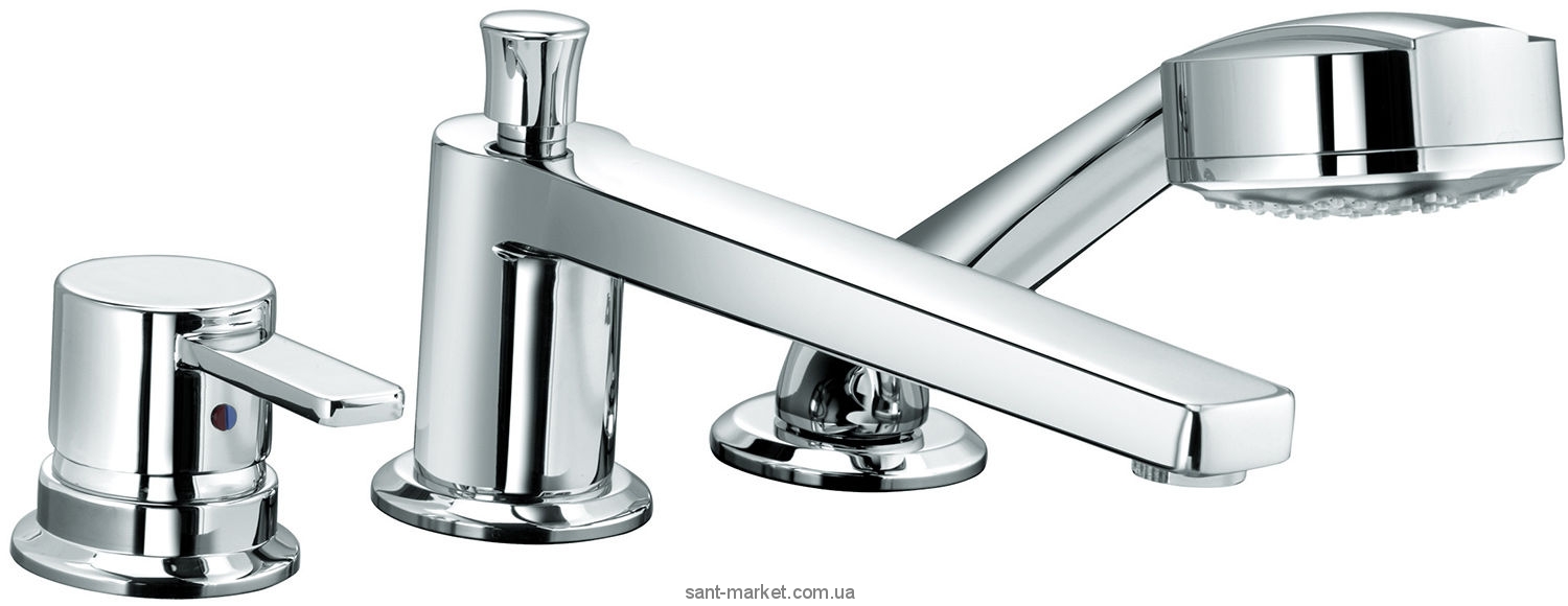 Змішувач одинважільний на борт ванни з душем Kludi колекція Zenta хром 384470575