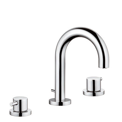 Смеситель для раковины двухрычажный скрытый с донным клапаном Kludi коллекция Bozz хром 383910576