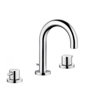 Смеситель для раковины двухрычажный скрытый с донным клапаном Kludi коллекция Bozz хром 383910576