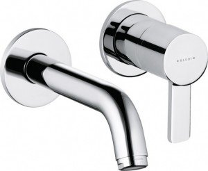 Смеситель для раковины однорычажный настенный Kludi коллекция Zenta хром 382440575