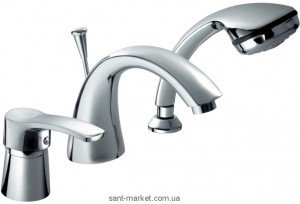 Смеситель однорычажный на борт ванны с душем KFA коллекция Kwarc хром 4205-210-00