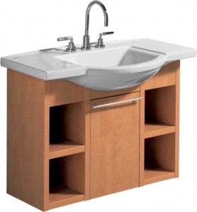 Тумба под раковину Keramag Vitelle подвесная 90х34х67 вишня 810036