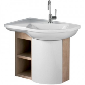 Тумба під раковину Keramag Vitelle підвісна кутова 65.5х34.5х59.5 білий / дика груша 810160
