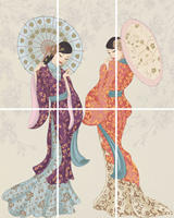 Ape ARMONIA DEC SET (6) GEISHA BLANCO декор6 плитка настенная 236269