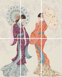 Ape ARMONIA DEC SET (6) GEISHA BLANCO декор6 плитка настенная 236269